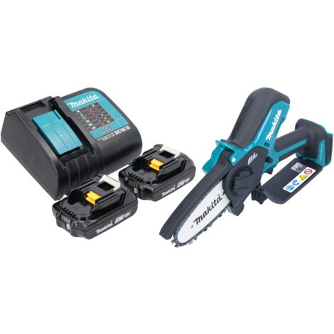 Makita DUC 101 SA201 Akku Astsäge 18 V 10 cm Brushless + 2x Akku 2,0 Ah + Ladegerät
