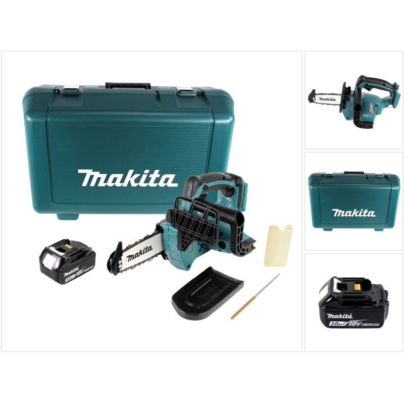 Duc 122 F1E tronçonneuse à chaîne sans fil 18V 1/4'' 115mm + 1x batterie 3,0Ah + valise - sans chargeur - Makita