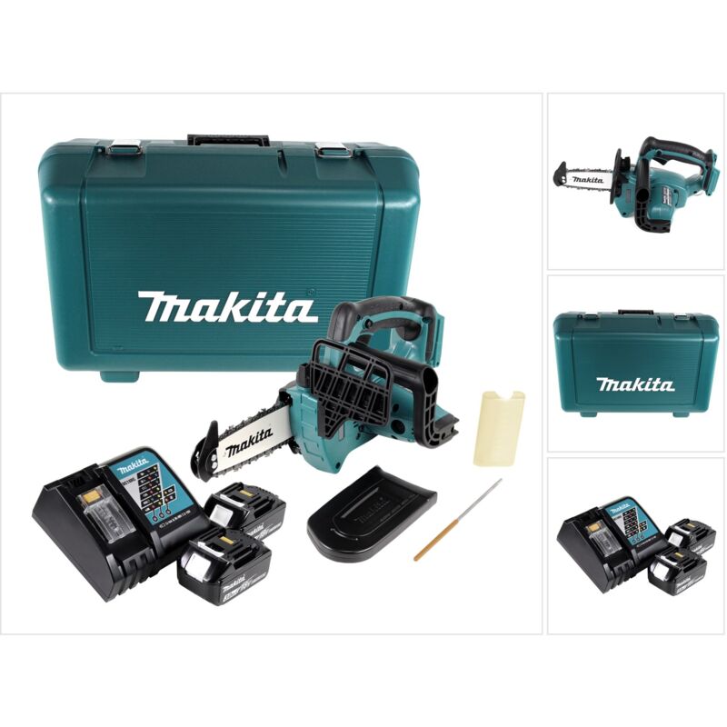Duc 122 rfe tronçonneuse à chaîne sans fil 18V 1/4'' 115mm + 2x batterie 3,0Ah + chargeur + coffret - Makita
