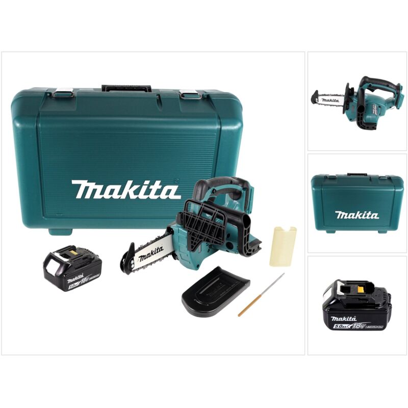 Duc 122 T1E tronçonneuse à chaîne sans fil 18V 1/4'' 115mm + 1x batterie 5,0Ah + valise - sans chargeur - Makita
