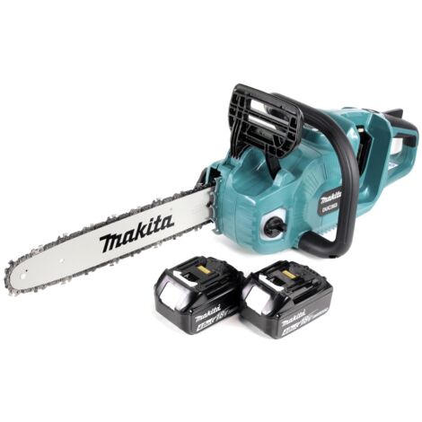 Makita DUC 353 M2 Tronçonneuse à chaîne sans fil 36V ( 2x18V ) Brushless 35 cm + 2x 4,0 Ah batterie - sans chargeur