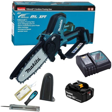 Makita DUC150Z Cordless Brushless Pruning Saw 18V 150mm + 5Ah Battery + Charger