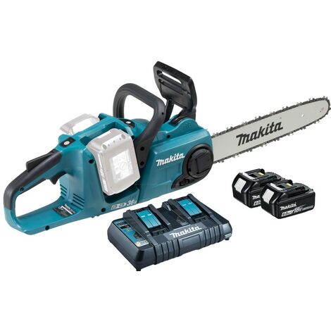 main image of "Makita DUC353PG2 18Vx2 Brushless Chainsaw With 2 x 6ah Batteries & Twin Charger"