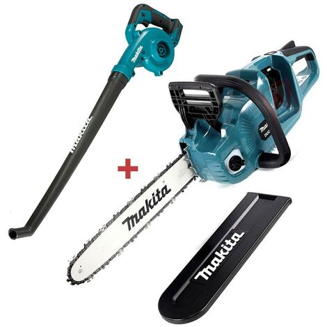 Makita DUC353Z Twin 18v / 36v LXT Cordless 35cm Chainsaw & DUB186Z Blower Bare