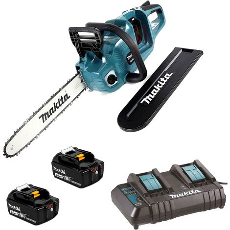 Makita DUC355CT2 Twin 18v / 36v LXT Cordless 35cm 14"" Chainsaw 2x 5.0ah