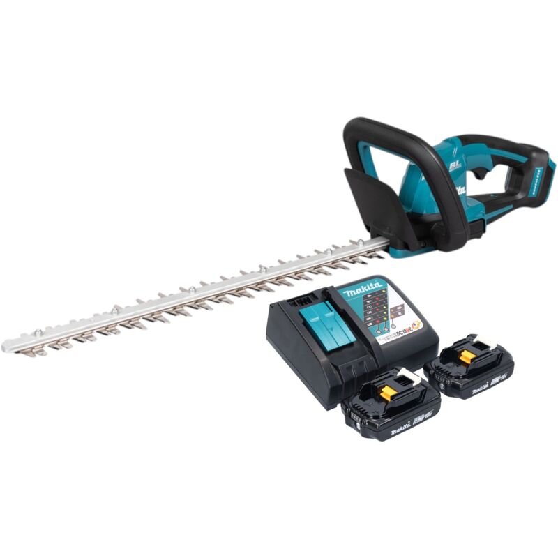 Duh 506 RA2 Taille-haies sans fil 18 v 50 cm Brushless + 2x batterie 2,0 Ah + chargeur - Makita
