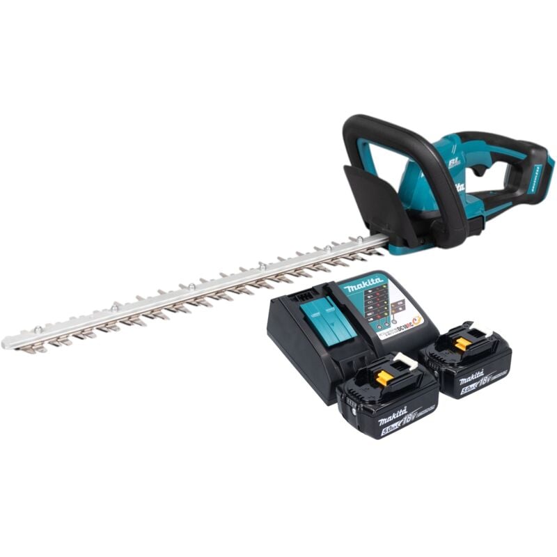 Duh 506 RT2 Taille-haies sans fil 18 v 50 cm Brushless + 2x batterie 5,0 Ah + chargeur - Makita
