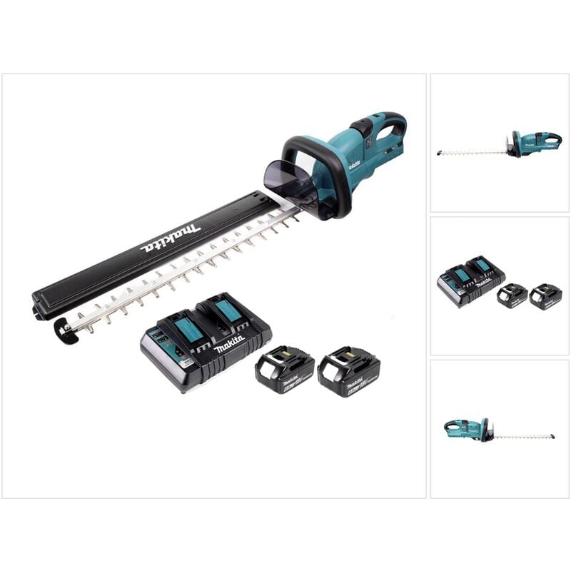 Duh 551 pg 36V 550mm Taille-haie à batterie + 2x Batteries 6,0Ah + Chargeur double - Makita