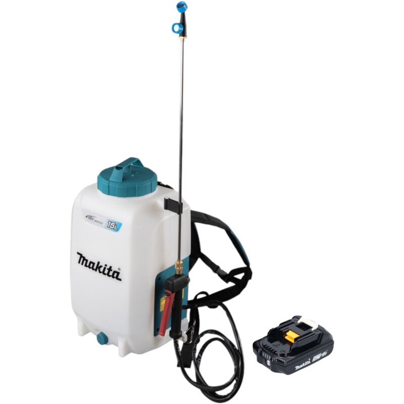 Makita - dus 158 a Pulvérisateur à pression sans fil 18 v 15 l 5,0 bar + 1x batterie 2,0 Ah - sans chargeur