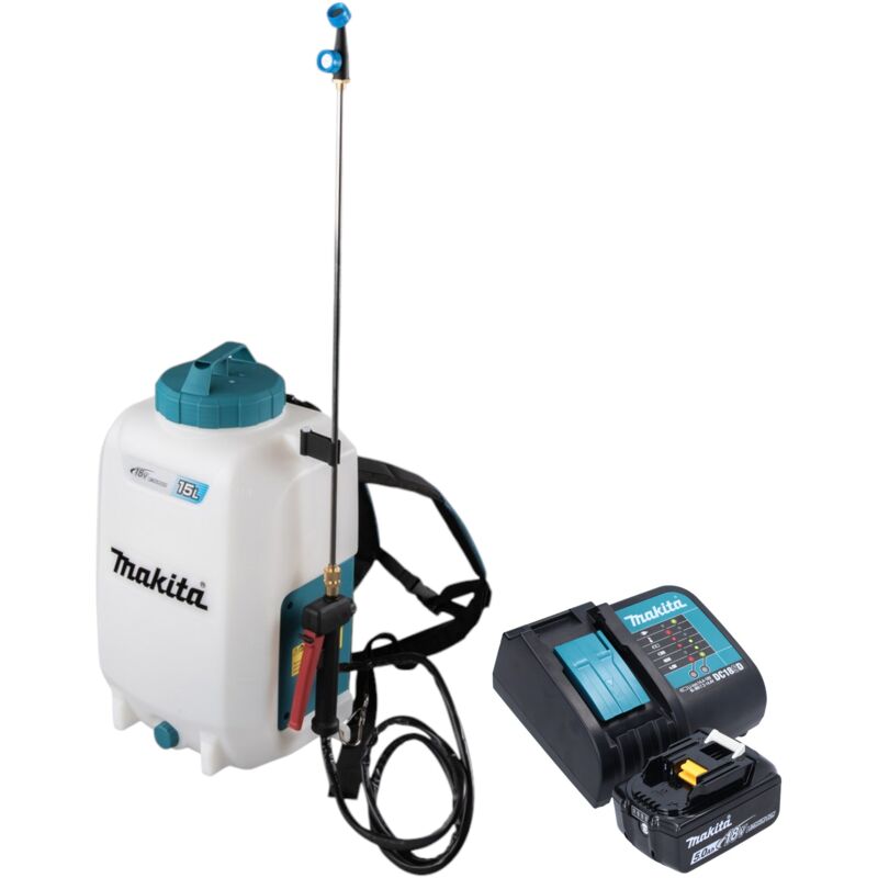 Makita - dus 158 st Pulvérisateur à pression sans fil 18 v 15 l 5,0 bar + 1x batterie 5,0 Ah + chargeur