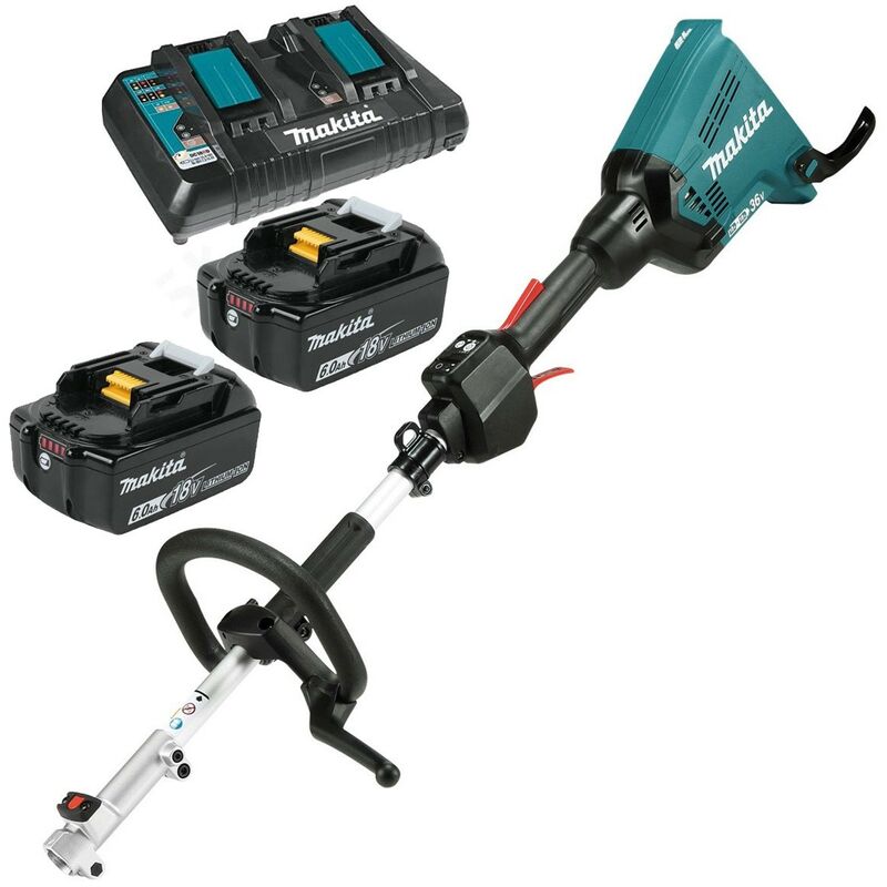 Makita - DUX60 Brushless Twin 18v 36v lxt Cordless Split Shaft Multi Tool 2 x 6ah