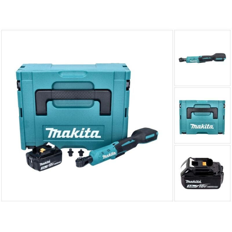 Dwr 180 F1J Visseuse à cliquet sans fil 18 v 47,5 Nm 1/4'' 3/8'' + 1x batterie 3,0 Ah + Makpac - sans chargeur - Makita