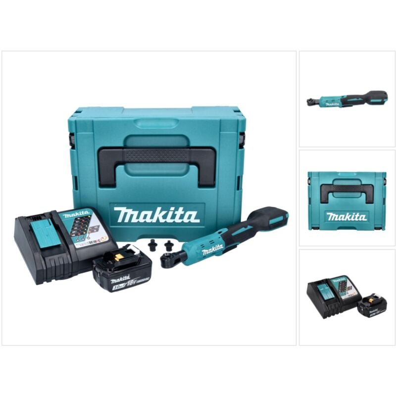 Dwr 180 RF1J Visseuse à cliquet sans fil 18 v 47,5 Nm 1/4'' 3/8'' + 1x batterie 3,0 Ah + chargeur + Makpac - Makita