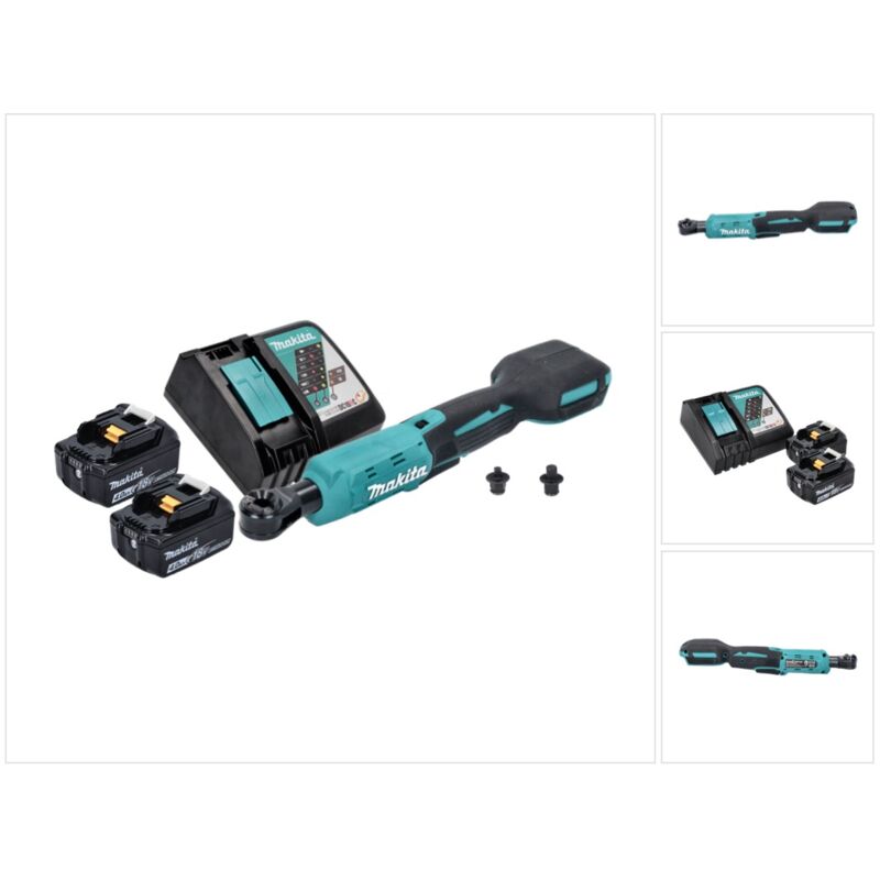 Dwr 180 rm Visseuse à cliquet sans fil 18 v 47,5 Nm 1/4'' 3/8'' + 2x batterie 4,0 Ah + chargeur - Makita