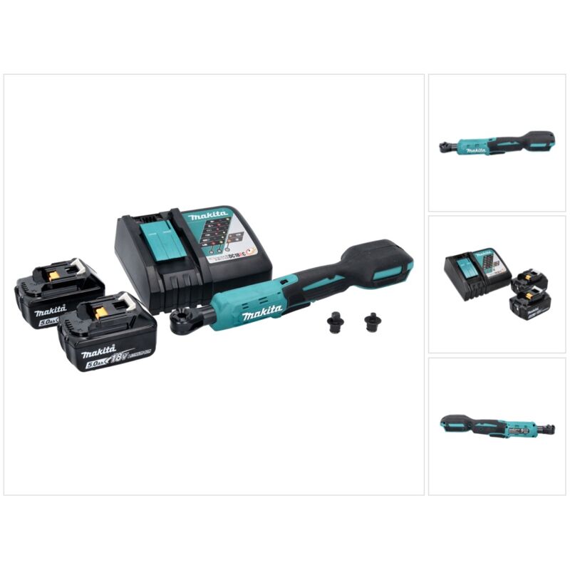Makita DWR 180 RT Visseuse à cliquet sans fil 18 V 47,5 Nm 1/4'' 3/8'' + 2x batterie 5,0 Ah + chargeur