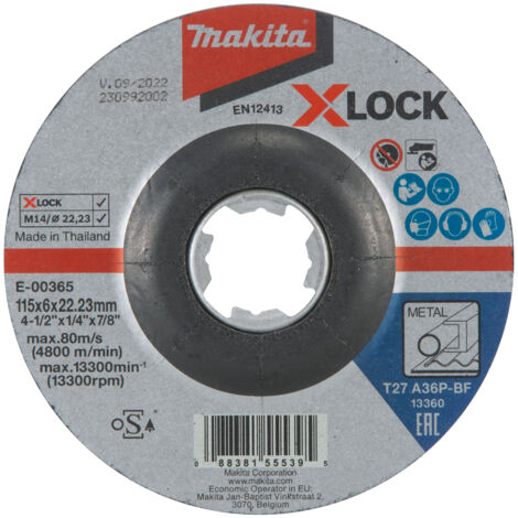 MAKITA E-00365 Disco de desbarbe metal X-LOCK 115 mm