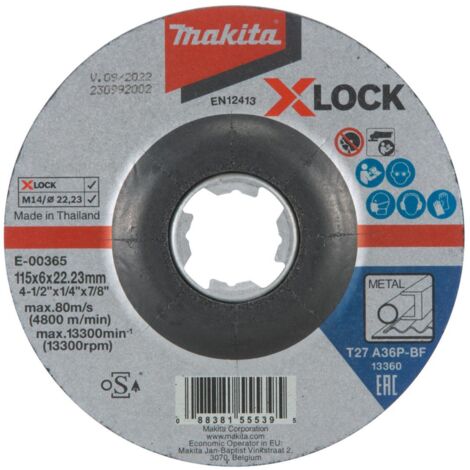 MAKITA E-00365 Disco per sbavatura metalli X-LOCK 115 mm