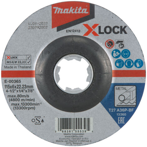 MAKITA E-00365 X-LOCK Disque d’ébavurage en métal 115 mm