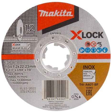 MAKITA E-00387 - Disco corte fino x-lock 115x1,2x22,23