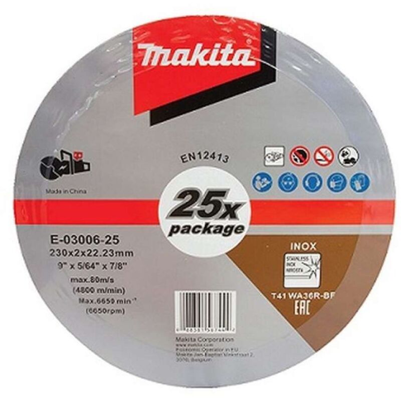 MAKITA E-03006-25 Disco da taglio inox 230x2x2223 DCE090