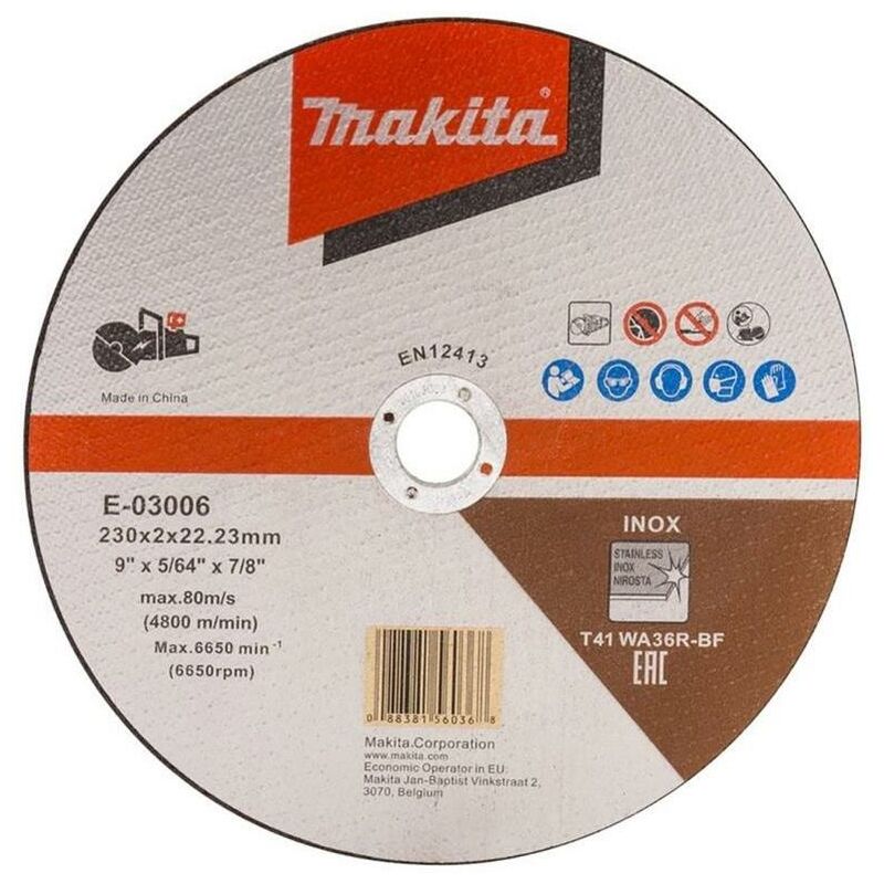 E-03006 Cutting Cut Off Wheel 230mm 9 For DCE090 Disc Cutter - Makita