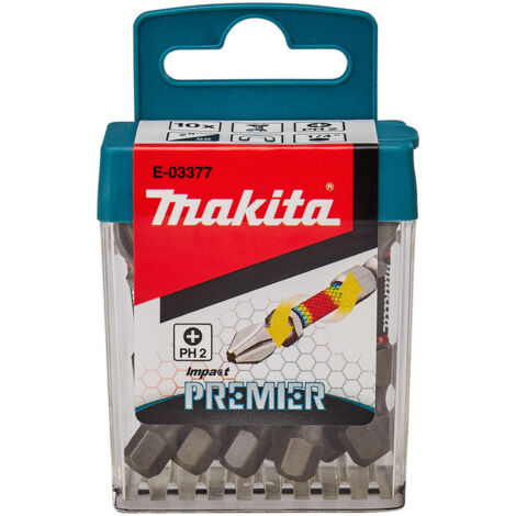 Makita E-03377 Set di inserti a torsione PH2 50 mm - 10 pezzi