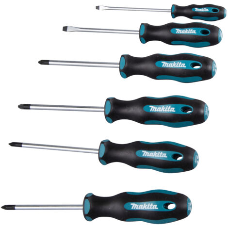 Makita E-10528 6pc Slotted, Pozi & Phillips Screwdriver Set