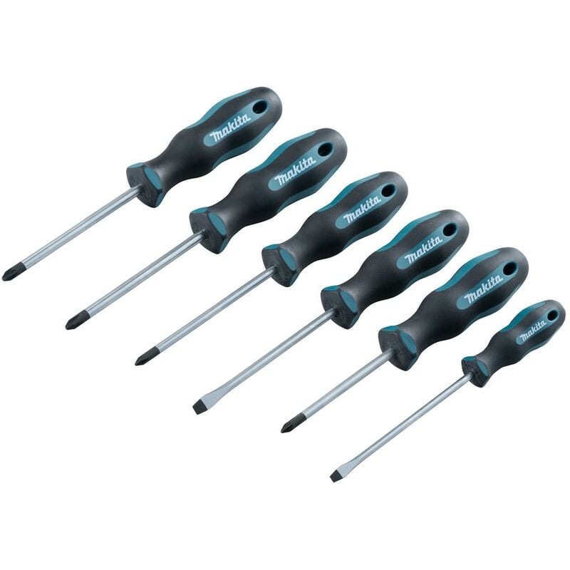 Set di 6 cacciaviti 2 sl + 2 ph + 2 pz Makita