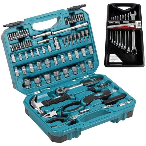 Makita E-10899 85 Piece Maintenance Kit Hand Tool Socket Wrench + Spanner Set