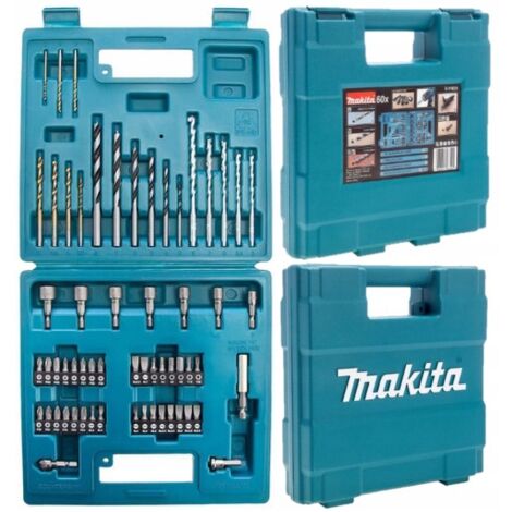 Makita E-11829 60 Piece PRO Drill Bit Set Masonry HSS Drill Nut Driver Socket