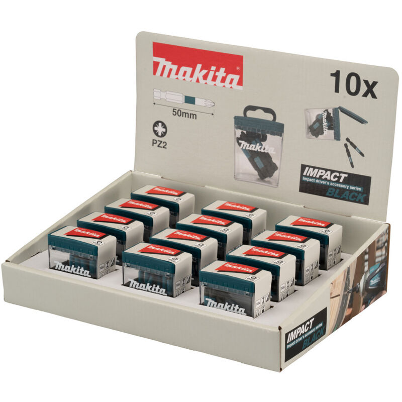 E-12413-12 Punta Impact Black, PZ2, 50 mm, 10 pcs x 12 Sets
