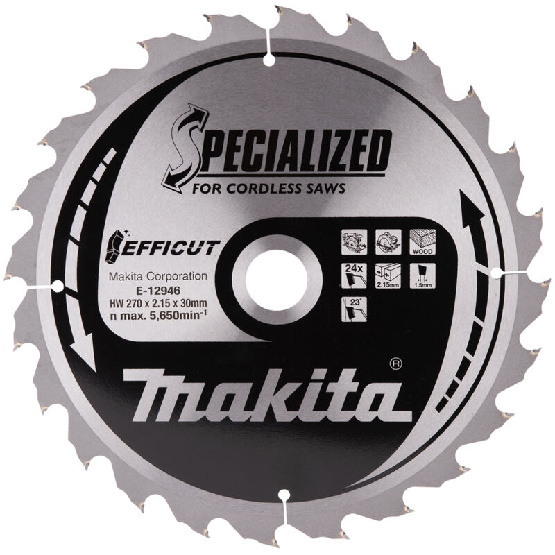 Makita - E-12946 Efficut Lama tct per sega circolare 270x30 mm per legno