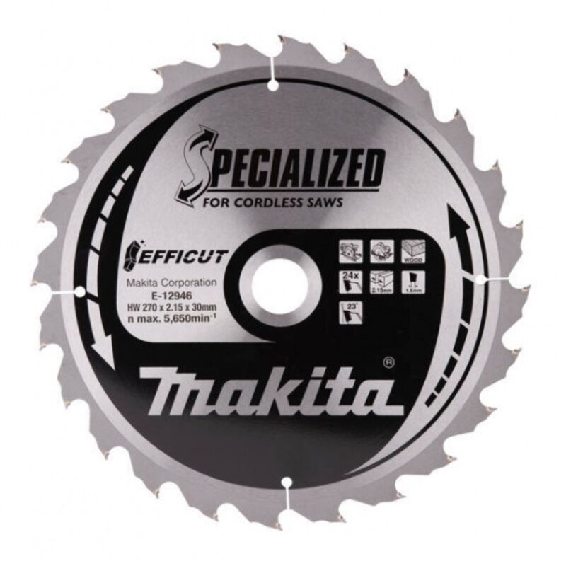 Makita E 12946 Lame de scie circulaire 270 x 30 mm Nombre de dents: 24 1 pc