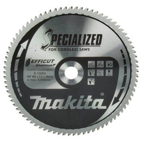 Makita E-13253 Efficut Lama TCT per troncatrici 305x30 mm per alluminio
