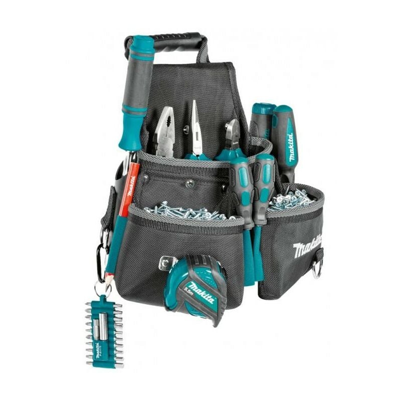 E-15207 3 Pocket Screw Nails Fixings Tool Belt Holder Pouch Strap System - Makita