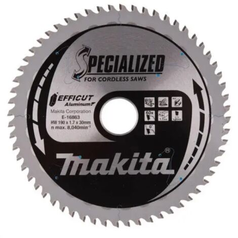 Makita E-16863 Efficut Lama TCT per seghe circolari 190x30 mm per alluminio