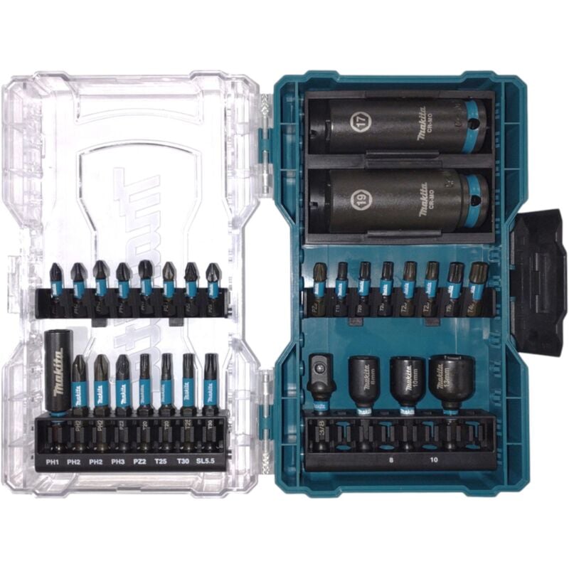 Makita - E-22903 Jeu d'embouts et de douilles à frapper 1/4'' / 3/8'' 30 pces impact black Embouts / Douilles à frapper / Douilles à emboîter