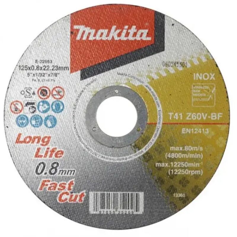 Disque de meuleuse disque de decoupe Makita DISQUE Ã TRONÃONNER POUR ACIER 125X08