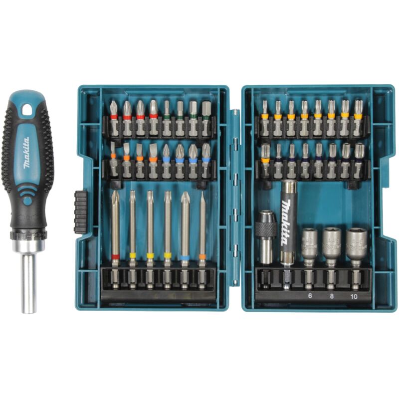 Makita E-25096 -- Set di bit con impugnatura dede cricchetto (44 pezzi)