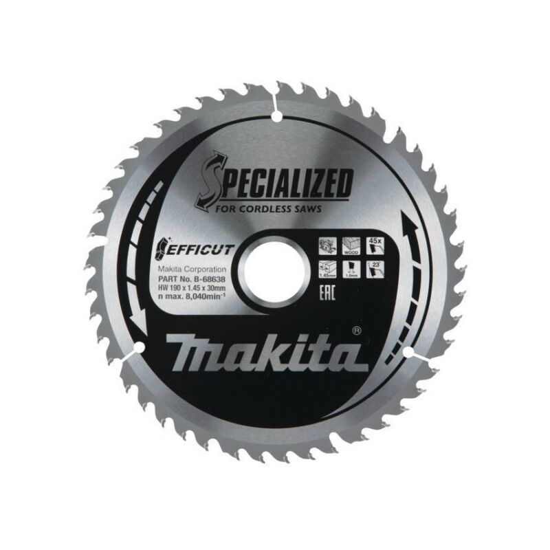 Image of Makita - B-68638 Efficut Lama tct per seghe circolari 190x30 mm per legno