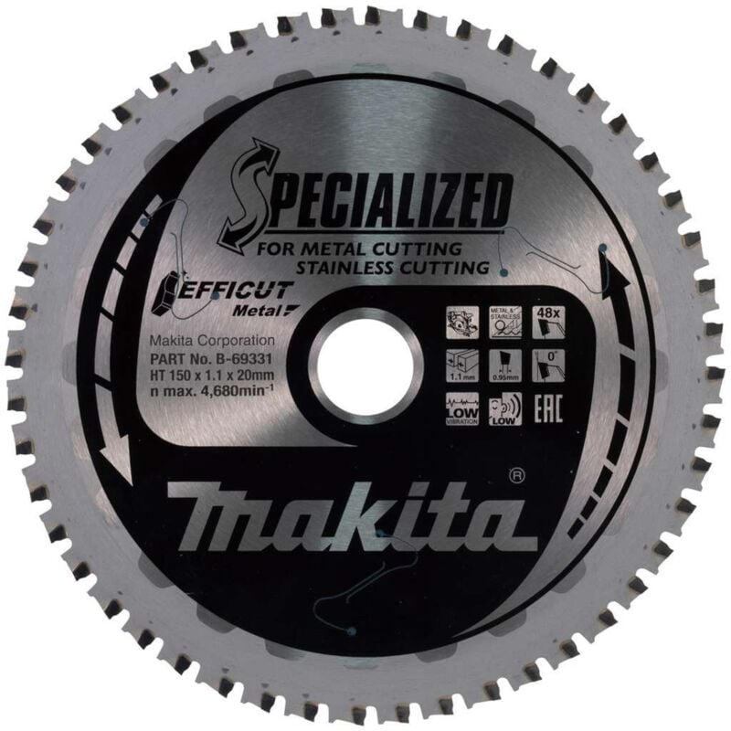 Makita MCCS15048E Lame de scie sauteuse SPECIALIZED EFFICUT 150 x 20 x 1,1 mm - 48 Dents - pour métaux (B-69331)