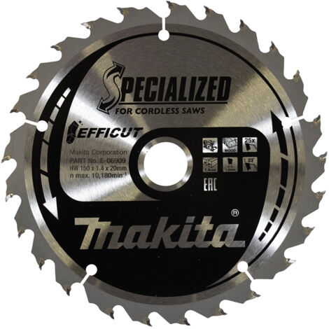 Makita EFFICUT Lame de scie à bois 150 x 20 x 25Z - E-06909