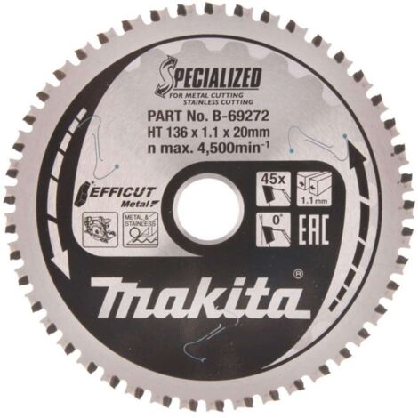 Makita EFFICUT Sägeblätter für Metall 136 x 20 mm • 45 Zähne