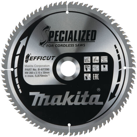 Makita EFFICUT Sägeblatt Holz 260 x 30 x 80Z - B-67290