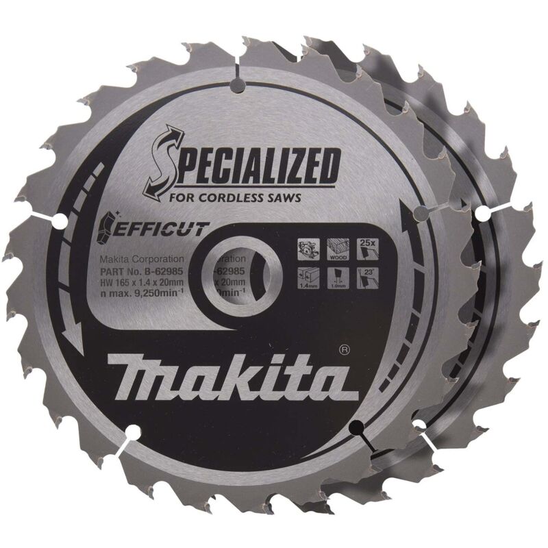 Makita EFFICUT Sägeb.165x20x25Z 2Stk. B 62985 2