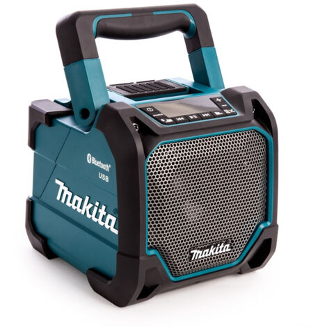 Makita – Enceinte Bluetooth de chantier 18V/230V – Protection IP64 – 2 haut-parleurs pour son clair – Entrées USB et AUX – Autonomie jusqu'à 32h - DMR202