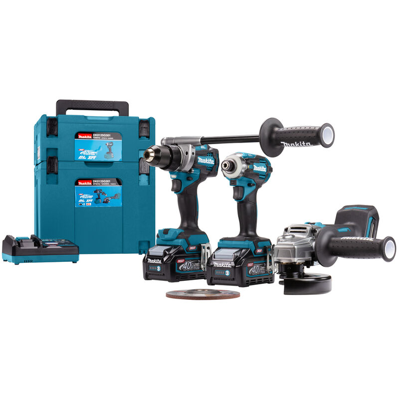 Makita - kit DK0125G301: DF001G + TD001G + GA005G + 2 BL4040 + DC40RA