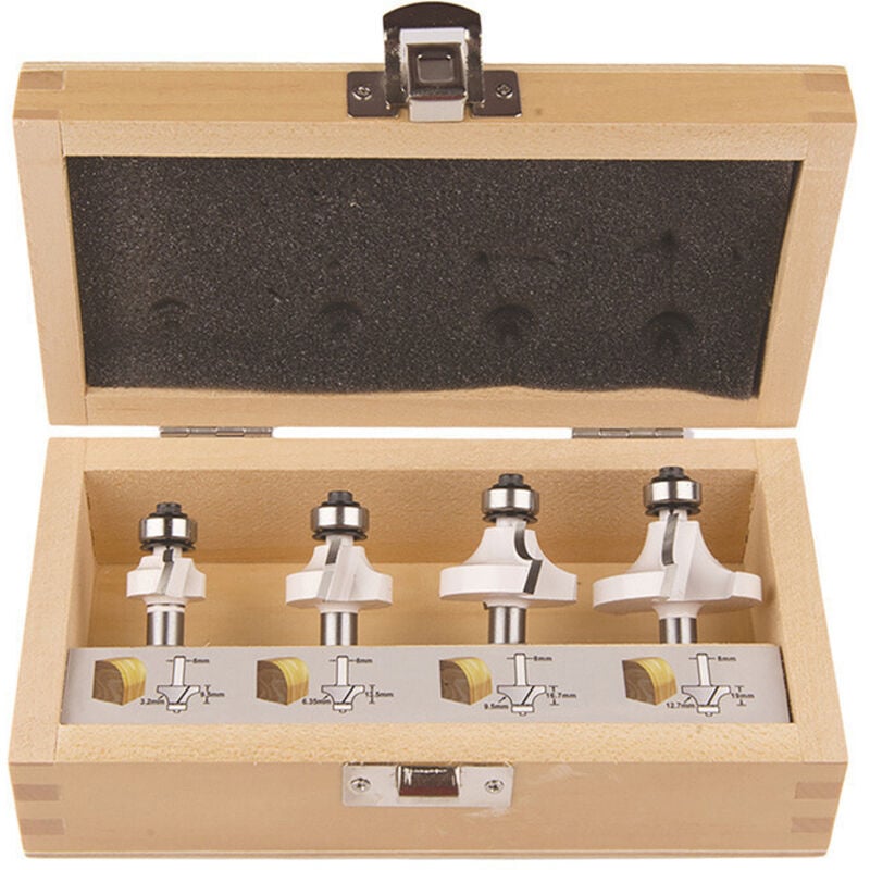 Makita - Coffret de 4 Fraises queue de 8 mm D-53534