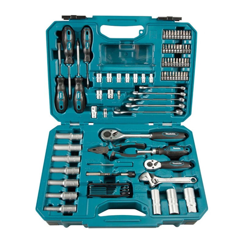 Set d'outils à main Acier chrom vanadium - Embout / pince / cliquet / tournevis / clé 87 pcs. (E-08458) - Makita