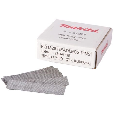 Makita F-31825 23G x 18mm Galvanized Headless Pin Nails 10000Pcs
